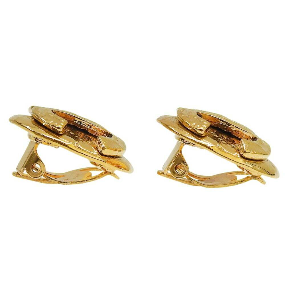 CHANEL Gold Logo Earrings - Picture 4 of 7